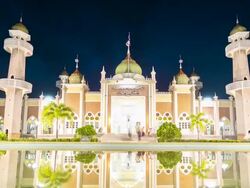 HD Time-lapse: Islamic Prayers walking from central mosque at dusk Stock Footage