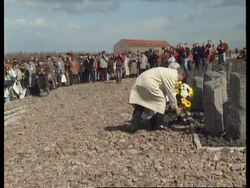 GERMANY: BUCHENWALD:  50TH ANNIVERSARY OF CAMPS LIBERATION News Clip