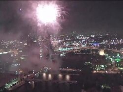 4th Of July Fireworks In Downtown Grand Rapids Stock Footage