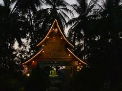 WS View of Buddhist Temple  AUDIO / Luang Prabang, Luang Prabang, Laos Stock Footage
