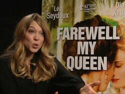 INTERVIEW: Lea Seydoux on the experience of filming in The Palace of Versailles at Les Adieux a la Reine (Farewell, My Queen) Interview: 62nd Berlin International Film Festival at at Berlinale Palace on February 10, 2012 in Berlin, Germany. Stock Footage