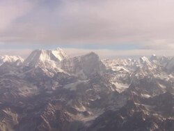 WS AERIAL PAN View of Mountain Everest / Kathmandu, Nepal Stock Footage
