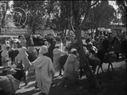 Market traders in Morocco, c.1960 Stock Footage