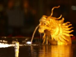 Dragon statue fountain. Stock Footage