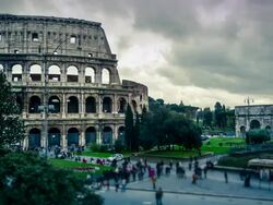 Timelapse: the Colosseum of Rome at Christmas Stock Footage