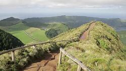 Portugal Aï¿½ores Sï¿½o Miguel Lagoa 7 cidades Stock Footage