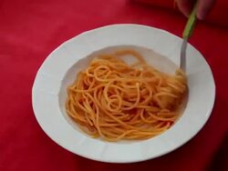 Eating a plate of Spaghetti Stock Footage