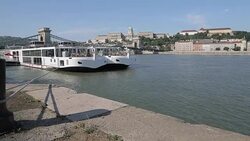 Hungarian Nation Gallery & River Danube, Budapest, Hungary, Europe Stock Footage