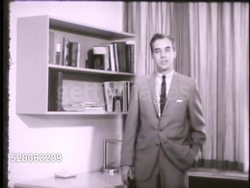 1963: UNITED STATES AIR FORCE ACADEMY: DRAMATIZATION: VS Male speaking about rewards of joining Air Force Academy, compensation, living quarters, post-graduation, air training, piloting. Instructional Video