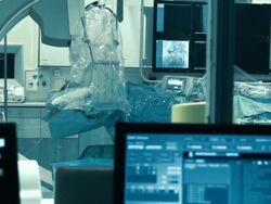 View at operating room through the window Stock Footage