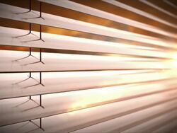 Sunset behind vertical blinds. Loopable CG. Stock Footage
