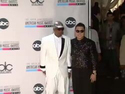 Psy, Hammer at The 40th American Music Awards - Press Room on 11/18/2012 in Los Angeles, CA.(Footage by WireImage Video/Getty Images Entertainment Video) Stock Footage