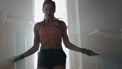 Jumping rope workout Stock Footage