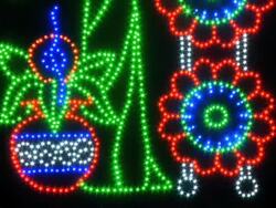 CU View of decorative lights on Krishna Janmashtami, Huda Gymkhana Club, Sector 29 / Gurgaon, Haryana, India Stock Footage