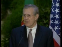 Rumsfeld says spectre of Saddam may be causing problems News Clip