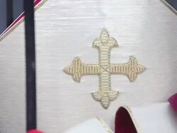 B-ROLL - The shop of Stefano Gammarelli, the Pope's tailor who will be designing the dress of the future Pope in three different sizes in order to fit the unknown Pontiff on February 24, 2013 in Rome, Italy. (Footage by Giulio Origlia/Getty Images) Stock Footage