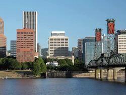 Portland Oregon skyline Stock Footage