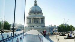 London St. Paul's Cathedral From Roof Garden (4K/UHD to HD) Stock Footage