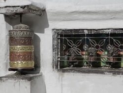 Tibetan Prayer Wheels Stock Footage