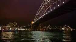 The Sydney Harbour Bridge at Night, Sydney Australia Stock Footage