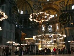 Inside Haghia Sophia Mosque Sultanahmet Stock Footage