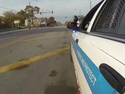 Chicago police car speeding through traffic News Clip