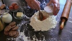 Mixing dough Stock Footage