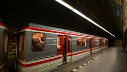 Prague Metro in Prague City Stock Footage