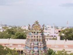 WS ZO View of Shri Mennakshi Hindu Temple / Madurai, Tamil Nadu, India Stock Footage