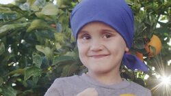 Little Boy Picking Oranges Stock Footage