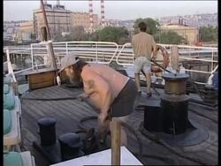 ISRAEL: HAIFA BAY: GREENPEACE SEIZE BARGE USED FOR DUMPING WASTE News Clip