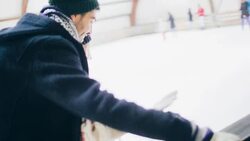 Date on ice-skating rink Stock Footage