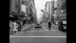 WS POV Exterior of buildings with shops, vehicles moving on street in city / Los Angeles, California, United States Stock Footage