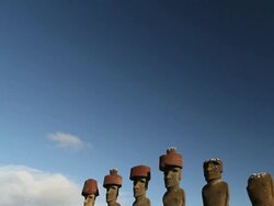 Anakena ahu titlt down Stock Footage