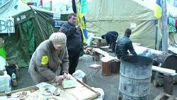 Miles de manifestantes en Ucrania ambos en contra y a favor del gobierno se reunieron en la capital de pais el martes ante la esperada reunion de los presidentes de Ucrania y Rusia. News Clip