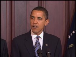President Barack Obama takes a first step toward national health care Thursday when he presents his first budget, a document that also includes an additional $750 billion _ if needed _ to rescue America's troubled financial system. News Clip