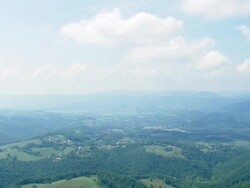 WS AERIAL View of Cumberland Gap / Tennessee, United States Stock Footage