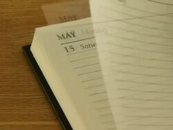 MS, Time Lapse, Pages turning of Diary Stock Footage