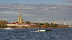 Russia, Saint Petersburg, Peter and Paul Fortress on Neva riverside, classified as World Heritage by UNESCO Stock Footage