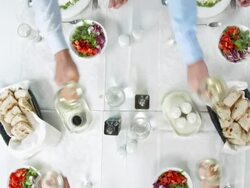 HD CRANE: Businessmen Toasting During Lunch Stock Footage
