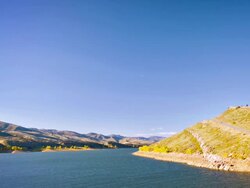 River and mountain road Stock Footage