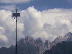 Weather station in the high mountains Stock Footage