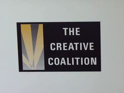 ATMOSPHERE - Signage at The Creative Coalition's Spotlight Awards Dinner Gala Stock Footage