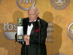 SPEECH: Ernest Borgnine at the 17th Annual Screen Actors Guild Awards - Press Room at Los Angeles CA. (Footage by WireImage Video/GettyImages) Stock Footage