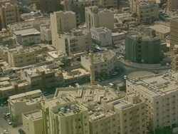 MS AERIAL TS ZI Shot of top part of traditional Islamic architecture / Qatar Stock Footage