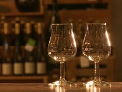 MS Wine being poured into wine glass / Fellerich, Rhineland-Palatinate, Germany  Stock Footage