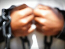 Slaves hands in chains Stock Footage