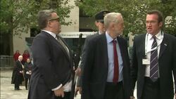 Jeremy Corbyn arriving at St Paul's Cathedral News Clip