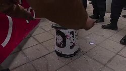 CLEAN : Protest over Flint water crisis outside Democrat debate venue News Clip