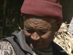 CU Shot of Local villager / Hurikot village, Low Himalayas, Dolpo, Nepal    Stock Footage